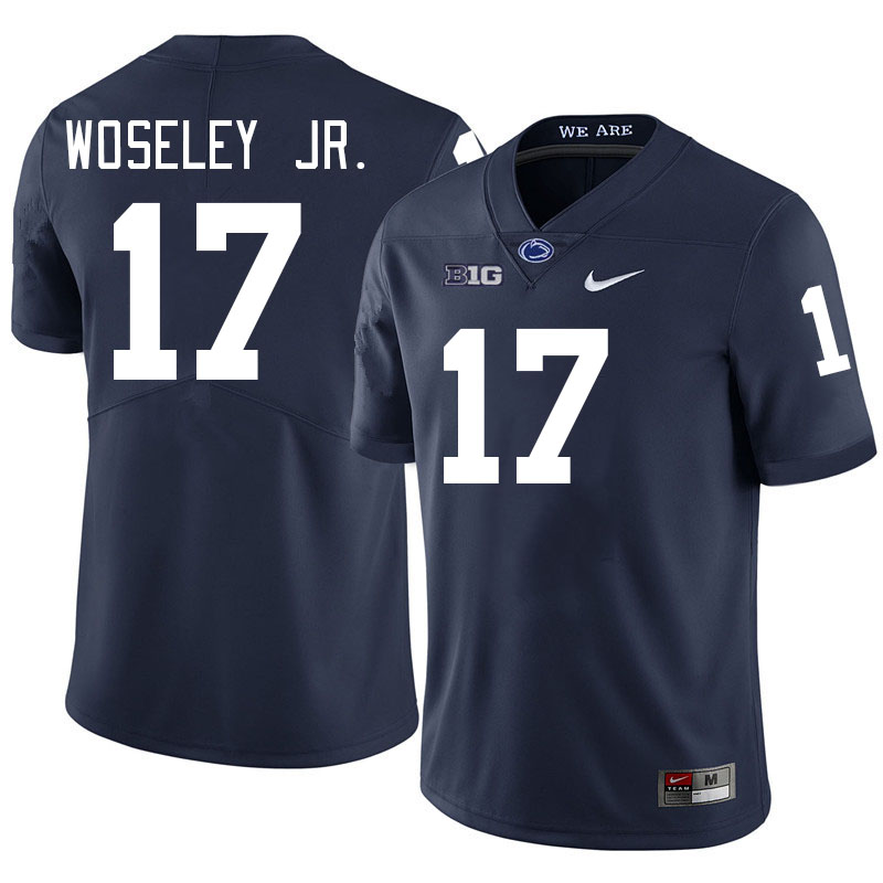 Men #17 Kenny Woseley Jr. Penn State Nittany Lions College Football Jerseys Stitched-Navy